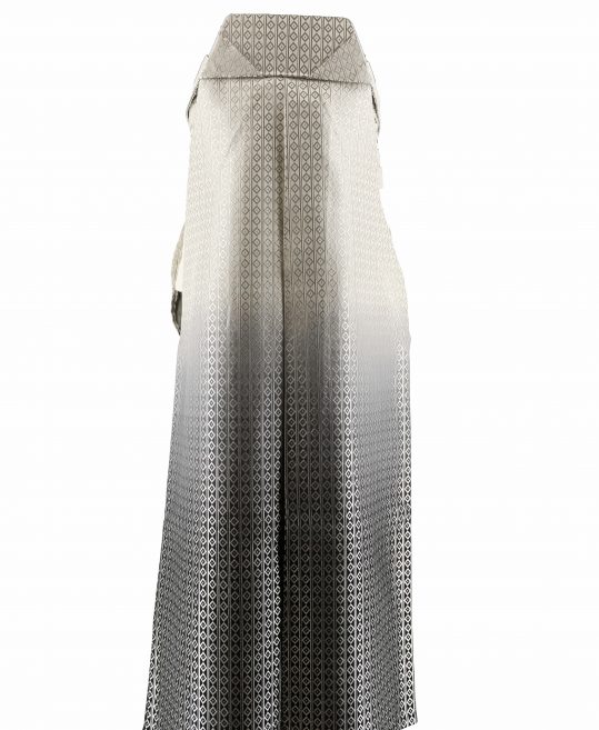 男性用袴単品レンタル(成人式・結婚式・卒業式)白黒ぼかし銀のストライプ[身長175cm]No.266